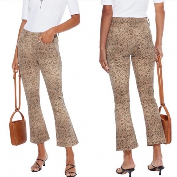 Frame Le Crop Mini Boot snake python print in vanilla multi tan, brown jeans 26 - Picture 5 of 17